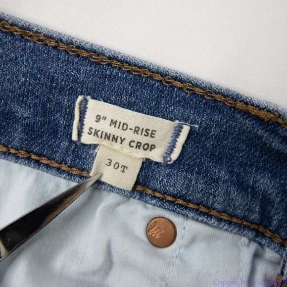 NEW‎ Madewell the tall Mid-rise Skinny Crop Jeans dewey wash, size 30T - Picture 16 of 16